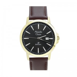 Alexandre Christie AC 1014 Gold Black Tick Silver Leather Man MDLGPBASL